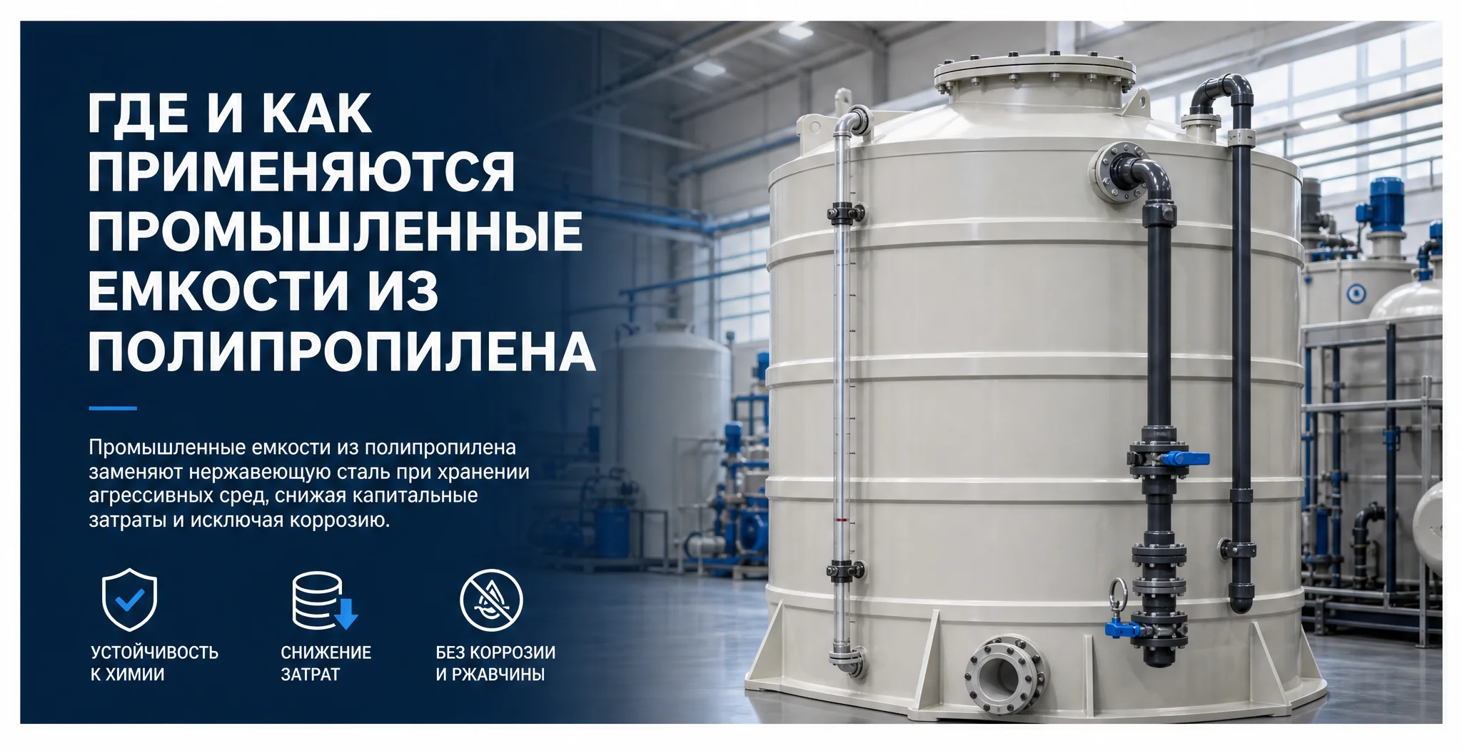 Где и как применяются промышленные емкости из полипропилена — обложка статьи