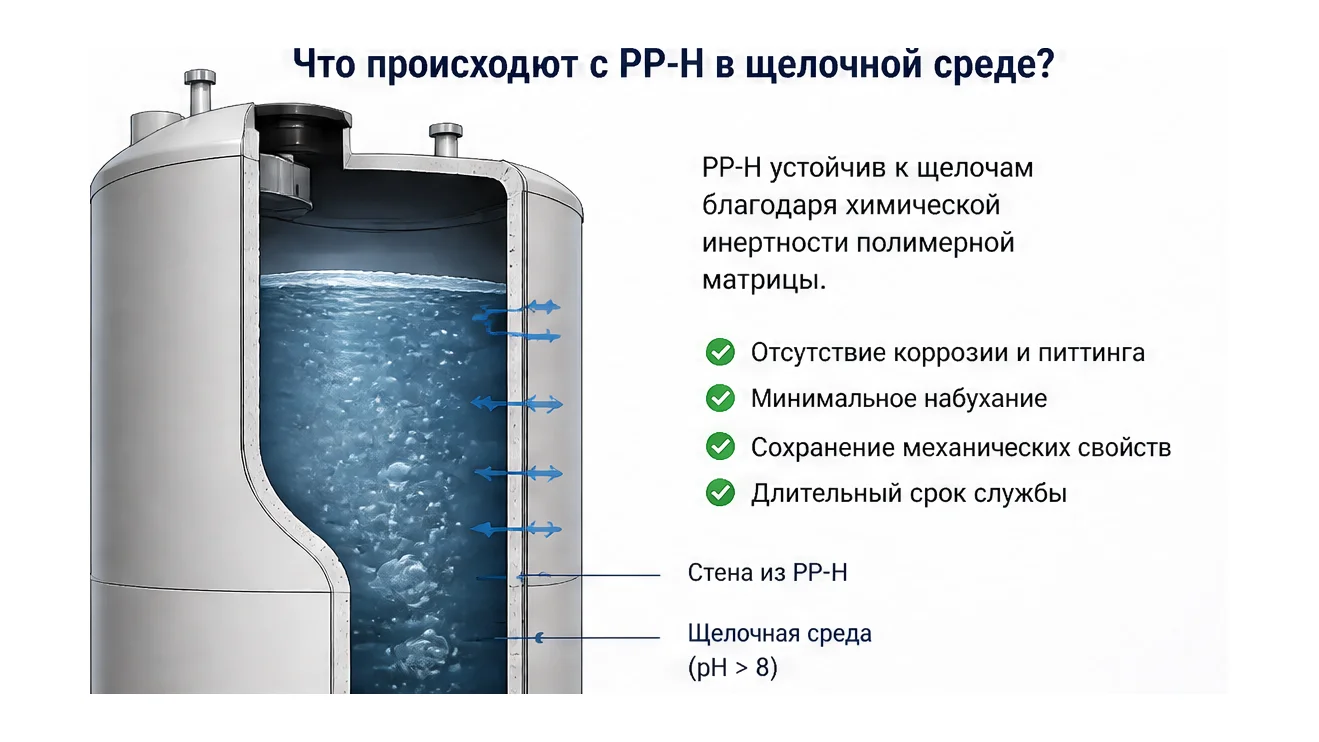 Что происходит с PP-H в щелочной среде? — схема устройства