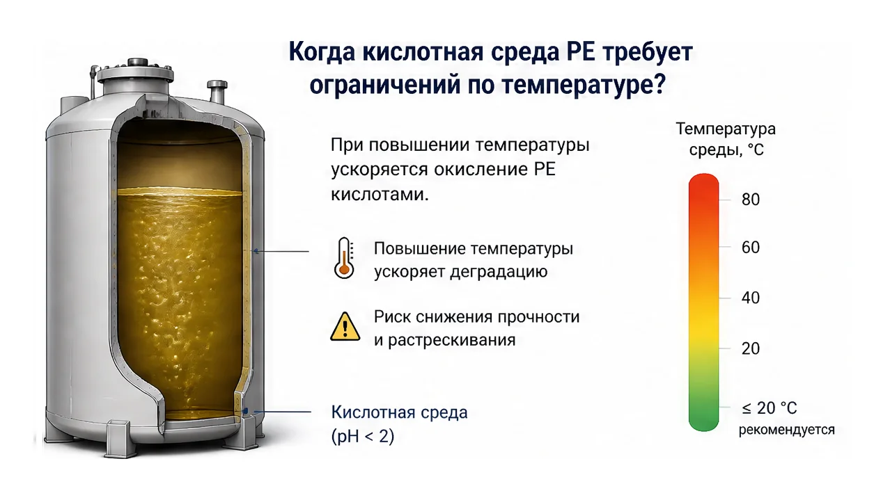 Когда кислотная среда PE требует ограничений по температуре? — схема устройства