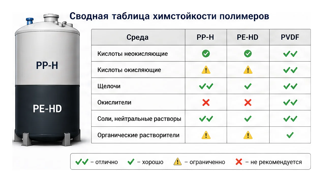 Сводная таблица химстойкости полимеров — схема устройства