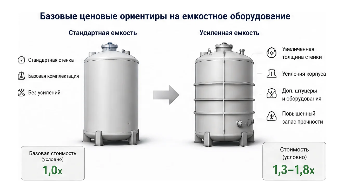 Базовые ценовые ориентиры на емкостное оборудование — схема устройства