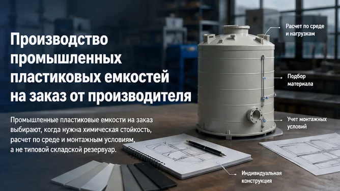 Производство промышленных пластиковых емкостей на заказ от производителя — обложка статьи