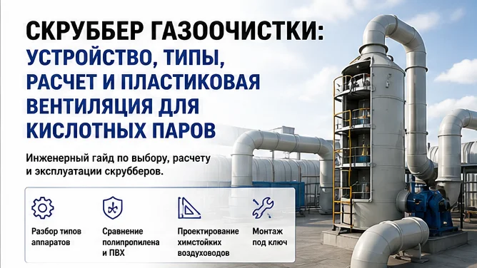 Мокрый скруббер: как выбрать насадку, расход и корпус из пластика — обложка статьи