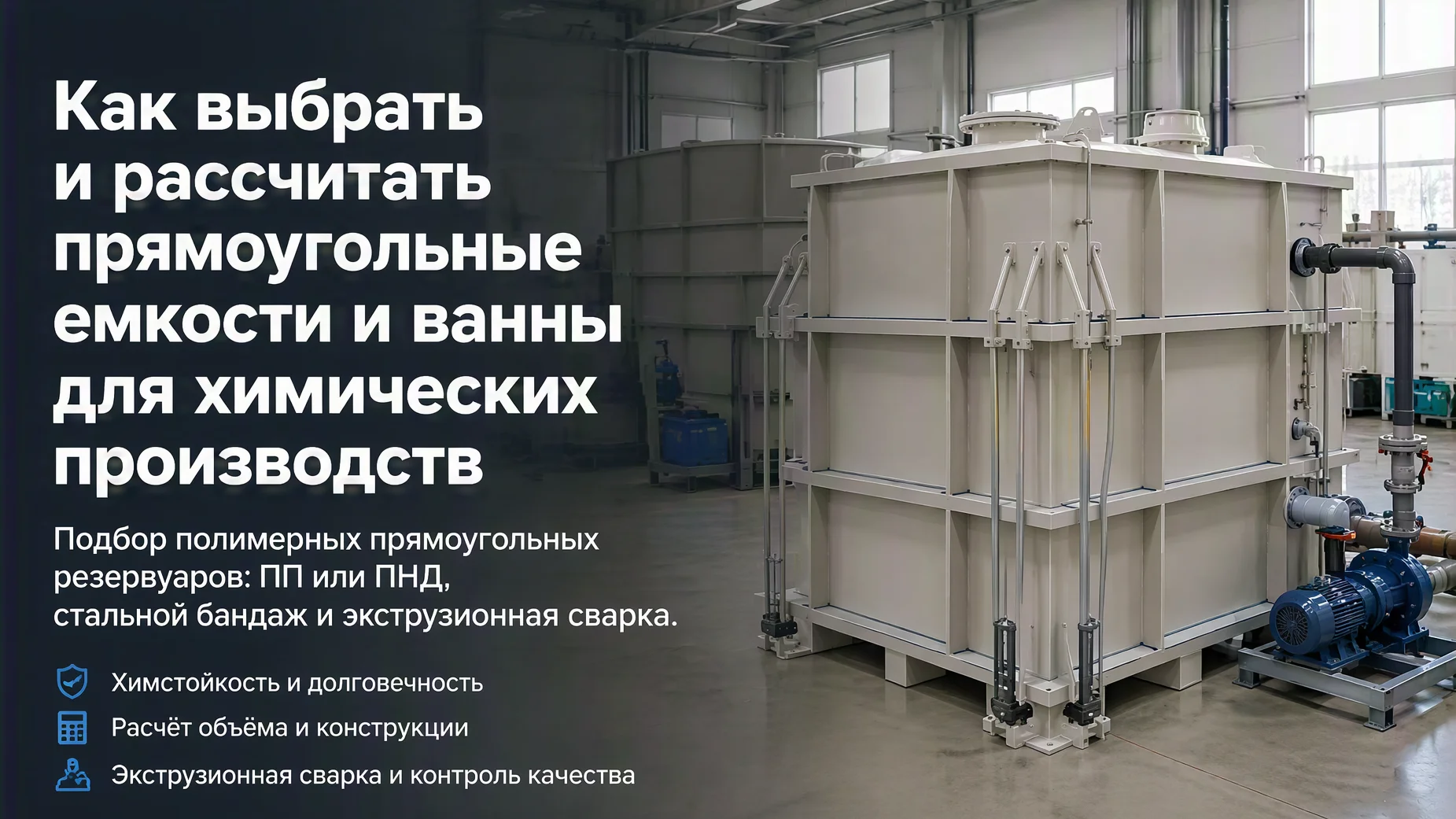 Как выбрать и рассчитать прямоугольные емкости и ванны для химических производств — обложка статьи