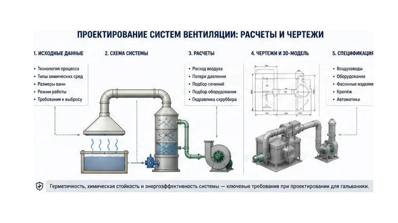 Проектирование систем вентиляции: расчеты и чертежи — инфографика
