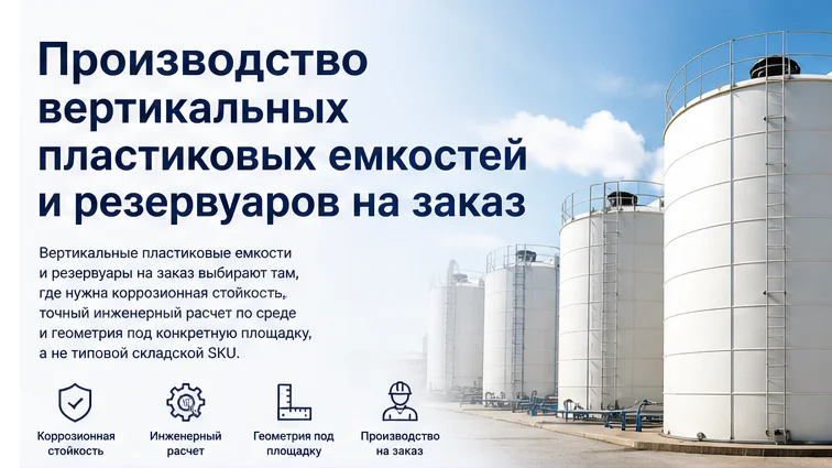 Производство вертикальных пластиковых емкостей и резервуаров на заказ — обложка статьи